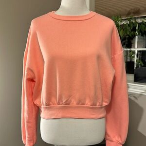 Crop crew neck sweatshirt